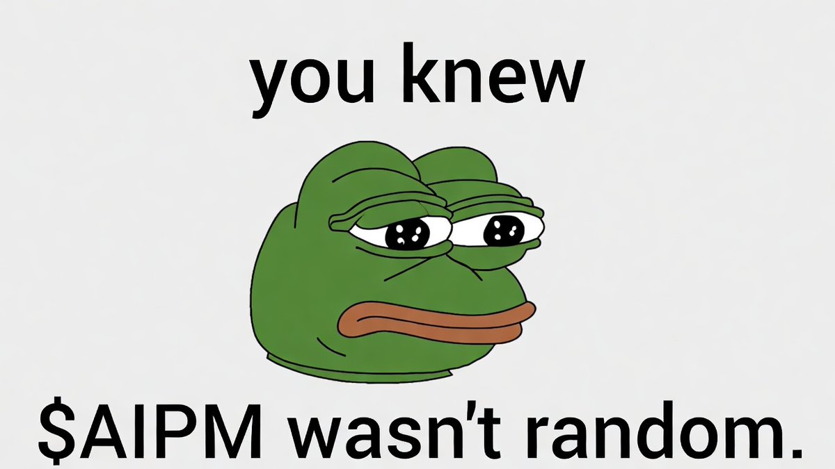 Chain_Alerts_'s tweet image. 🔥 real pattern:

ignored → questioned → chased

we’re somewhere near the start

$AIPM 👀

📍 CA: CcVSSwu2UtNn3knjV6BTGPqv6X9HcX2oBvs8Rrnjpump

#MemecoinSeason #Pepe #Crypto