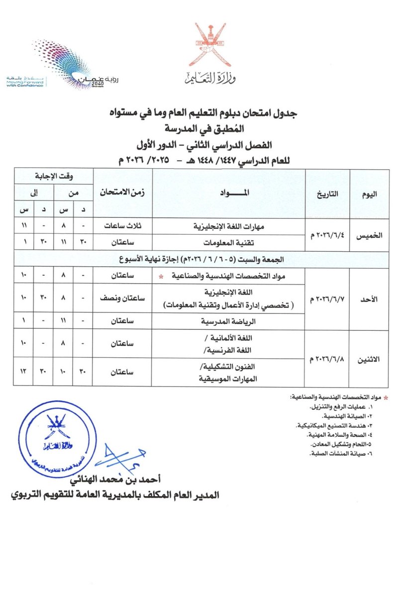 المديرية العامة للتقويم التربوي(GDEE)| سلطنة عُمان tweet media