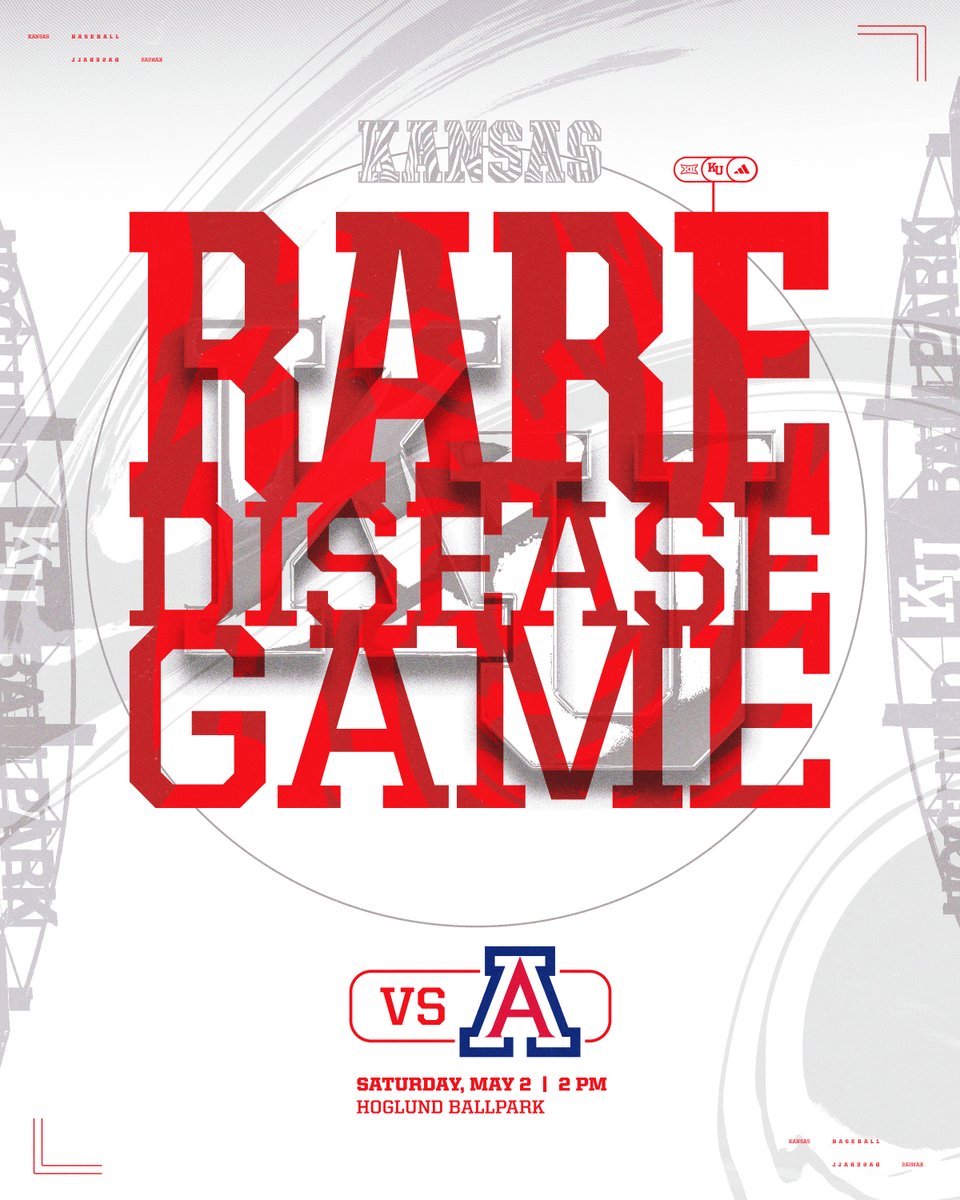 KUBaseball's tweet image. Our annual Rare Disease Game is this Saturday!

More information → bit.ly/Rare-Disease-G… 

#RockChalk