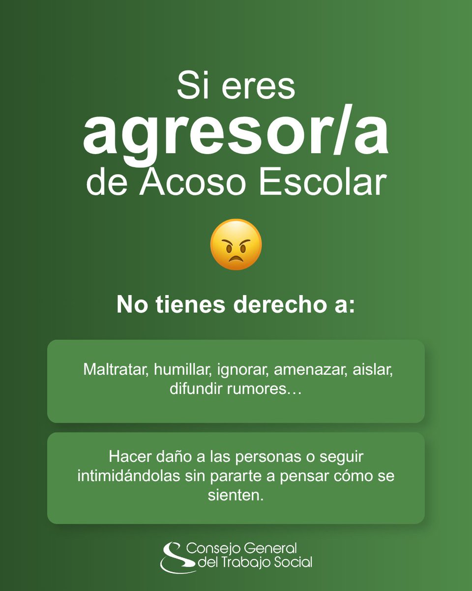 cgtrabajosocial's tweet photo. A veces, lo que más pesa en la mochila no son los libros. Según @AEPAE_es, una / uno de cada cinco estudiantes sufre bullying en España. 🎒

En el #DíaInternacionalContraelAcosoEscolar exigimos medidas de prevención y detección temprana, coordinación entre los centros educativos, familias y servicios sociales, y recursos suficientes para garantizar una intervención global. 

Si eres víctima de acoso escolar, recuerda: no eres culpable de lo que te ocurre. Pide ayuda, habla con una persona adulta de confianza y defiende tus derechos sin violencia.

#CGTS #TrabajoSocial #ServiciosSociales #StopBullying