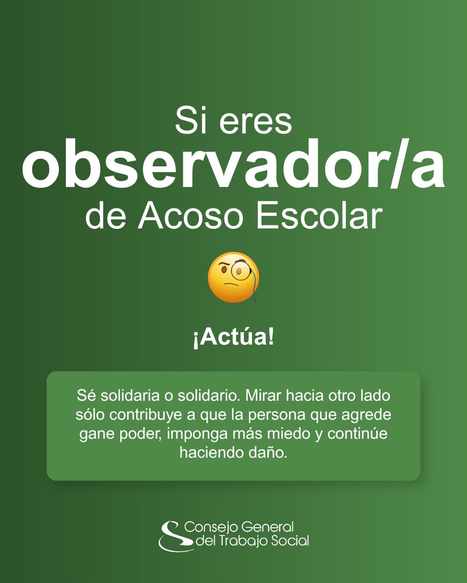 cgtrabajosocial's tweet photo. A veces, lo que más pesa en la mochila no son los libros. Según @AEPAE_es, una / uno de cada cinco estudiantes sufre bullying en España. 🎒

En el #DíaInternacionalContraelAcosoEscolar exigimos medidas de prevención y detección temprana, coordinación entre los centros educativos, familias y servicios sociales, y recursos suficientes para garantizar una intervención global. 

Si eres víctima de acoso escolar, recuerda: no eres culpable de lo que te ocurre. Pide ayuda, habla con una persona adulta de confianza y defiende tus derechos sin violencia.

#CGTS #TrabajoSocial #ServiciosSociales #StopBullying
