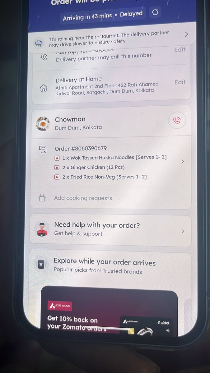 diva22t's tweet photo. @zomatocare waiting for 1 and 2 hrs.if you dont want to delivery it then please refund money cancle the order https://t.co/BGEZWr2USe