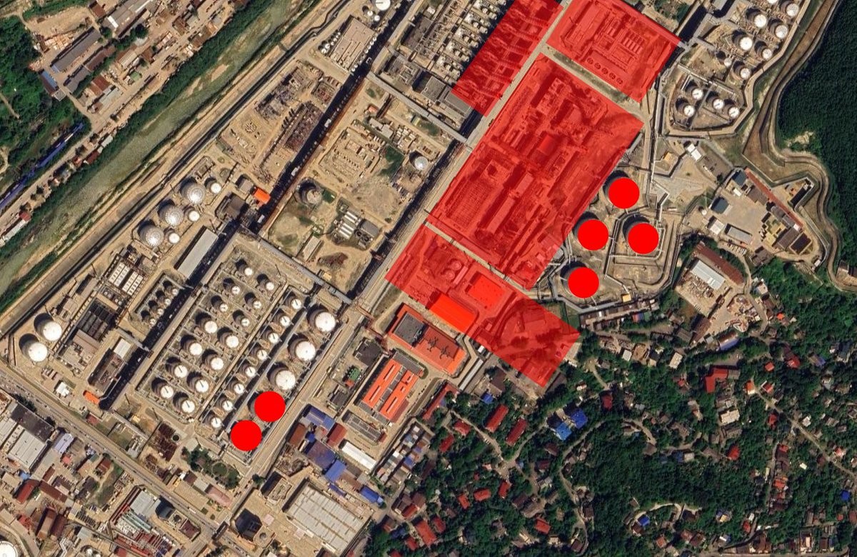NOELreports's tweet image. Not four but six tanks were affected by drone strikes, fire and eventually burned down. Additional infrastructure was completely destroyed by fire. #Russia