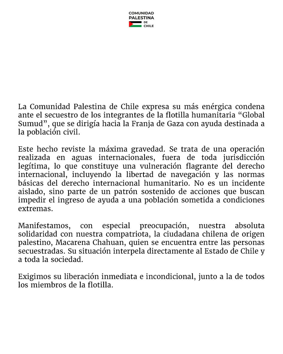 Comunidad Palestina de Chile tweet media