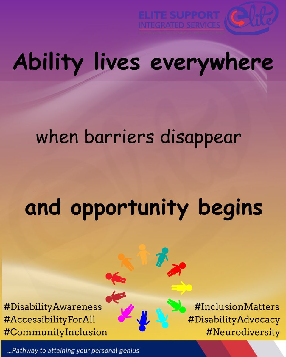 _elitesupportIS's tweet image. Ability is everywhere. When barriers fall, opportunity rises. That is the impact we create at Elite.
#EmpowerAbility #InclusionMatters #DisabilityAdvocacy