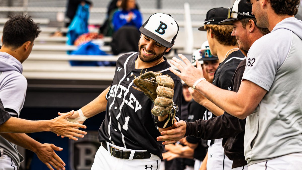 BentleyFalcons's tweet photo. The No. 26 Bentley baseball team celebrates its seniors during the final home series of the regular season this weekend. 

📰 https://t.co/7lMp3roAt3 https://t.co/C7Uwda1tLS