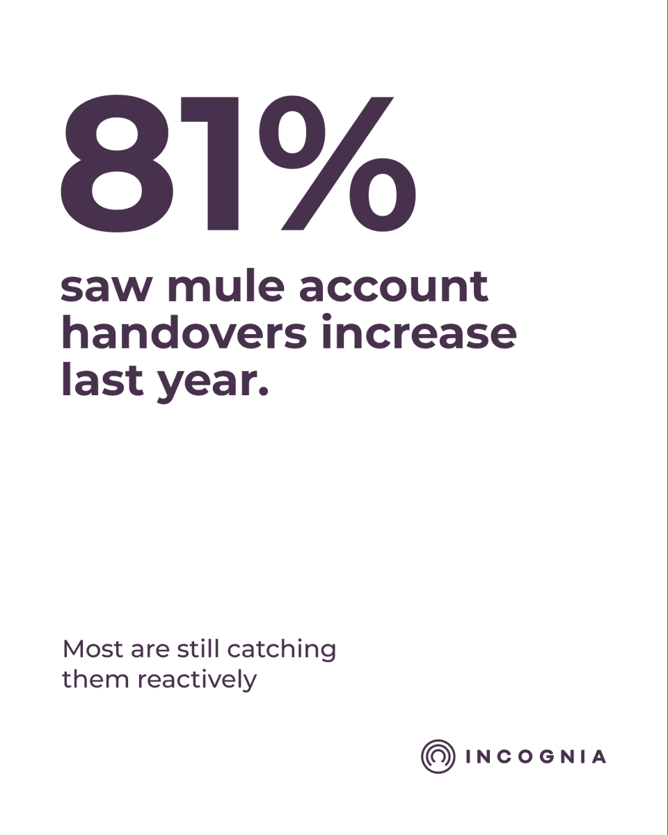 andreferraz91's tweet photo. The 2026 State of Mule Account Handovers is out.

We surveyed 500+ fraud, risk, and AML professionals at financial institutions across the US and Europe.

81% have seen this type of fraud increase in the past 12 months.

78% are making detection a priority this year.

Only 16% catch it before suspicious transactions happen.

So institutions know it's growing. They're investing. They're still mostly catching it after the fact.

And when they do suspect mule handover activity, 51% restrict account access as a first response. Late detection leaves institutions with few good options. Legitimate customers pay for it when there are false positives.

The bigger issue is where that investment is headed.

51% are prioritizing AI and machine learning. But ultimately, these are just tools.

If you're feeding them the wrong data, the best model in the world won't get you to the right results.

The focus should be on the data. Having the right signals. Precise ones, grounded in continuous verification rather than point-in-time checks.

Link to full report: https://t.co/cooz0sWh8M