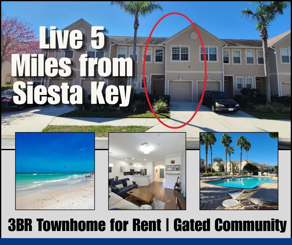 waxler's tweet image. You don't have to buy in Sarasota to live like you do. 🌴 3bed/2.5bath gated townhouse w/garage — 5 miles to Siesta Key, steps to the Legacy Trail, dog friendly &amp;amp; move-in ready. ukeepcommission.com/A4691989 
#SarasotaFL #SarasotaRentals #FloridaLiving