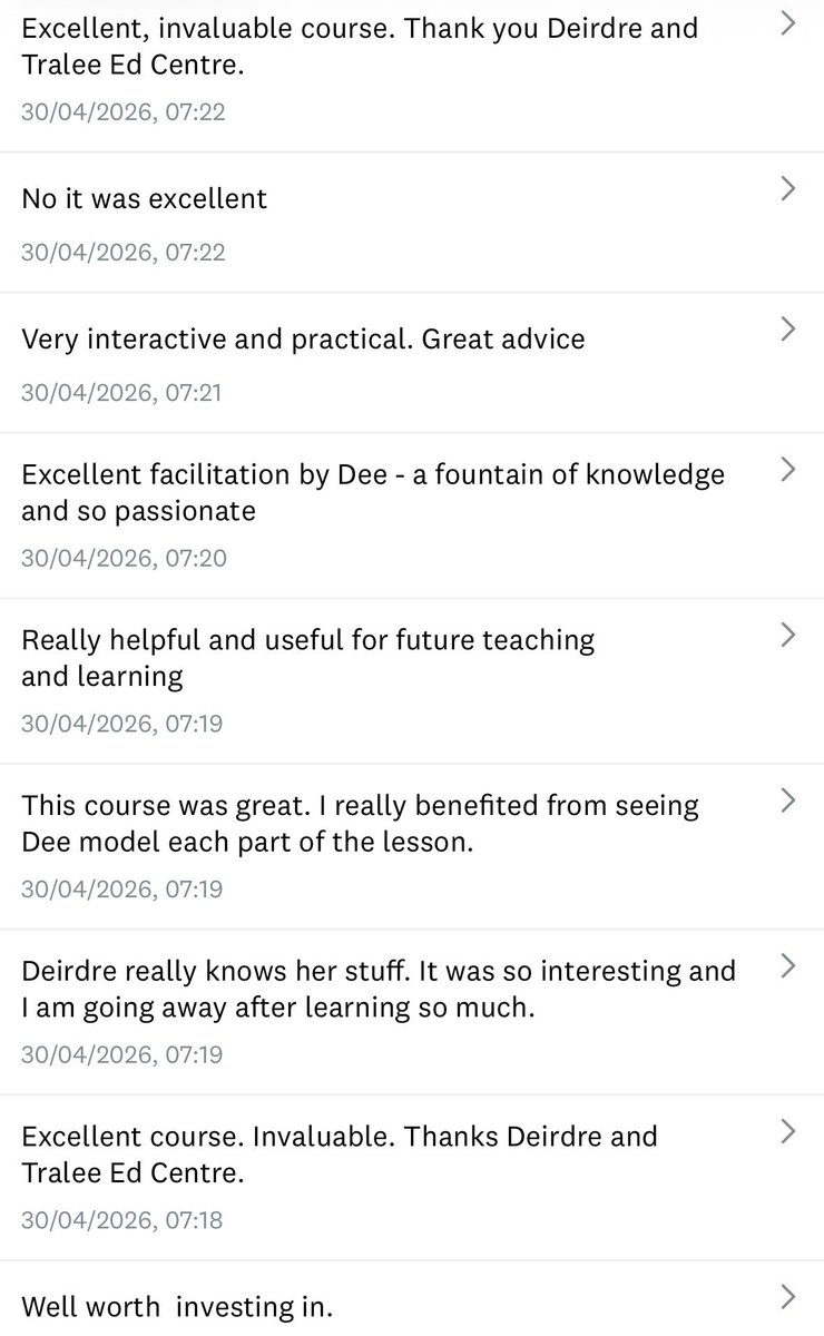 TraleeESC's tweet photo. Fantastic to get such positive feedback on today’s full day training course on UFLI Foundations with Playful Classroom at the Meadowlands Hotel in Tralee. @UFLiteracy https://t.co/1EkkSqELAp