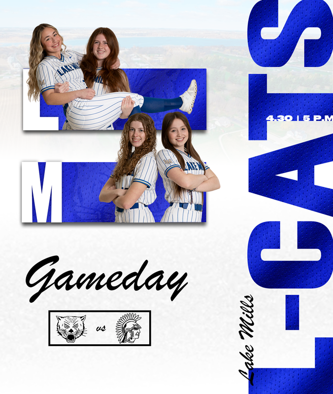LcatsAthletics's tweet photo. Lake Mills Softball hosts Lakeside at Rotary Park tonight. First pitch is set for 5:00 PM. #LCatPride https://t.co/mvAdP7JNpq