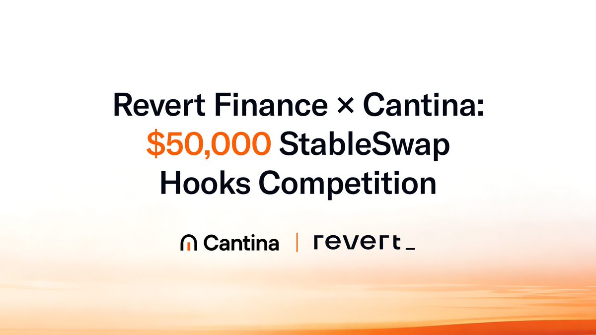 cantinasecurity's tweet photo. Security researchers, a new one just dropped. The @revertfinance x Cantina security competition is now live.

With $50,000 on the line, you'll be reviewing the pricing engine built for stableswap pools on top of Uniswap v4.

Start here: https://t.co/QhqJB14R6P https://t.co/DzphwReysw