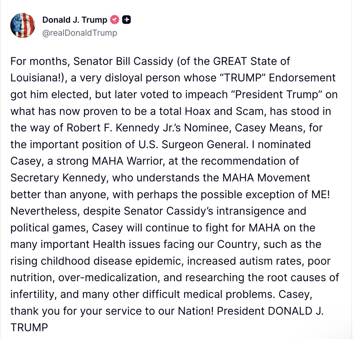 Donald J Trump Posts TruthSocial tweet media