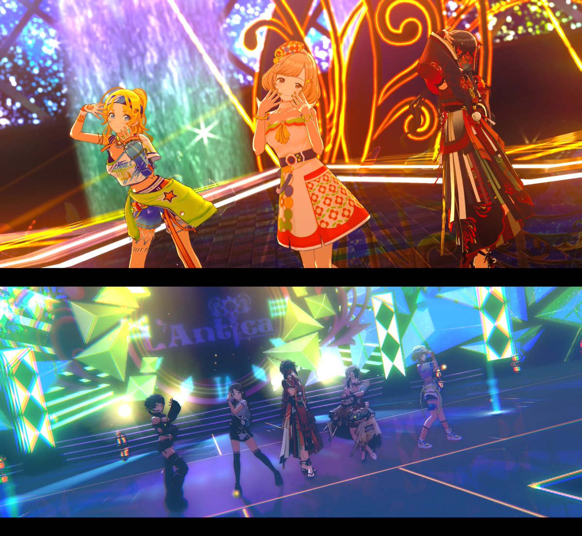 hiroft3_mra's tweet photo. リフラクションズ揃ったー！
せっかくなので元ユニットで踊らせてみたけどやっぱり彼岸流の存在感が強い…
#シャニソン https://t.co/hhTgG3l8vM