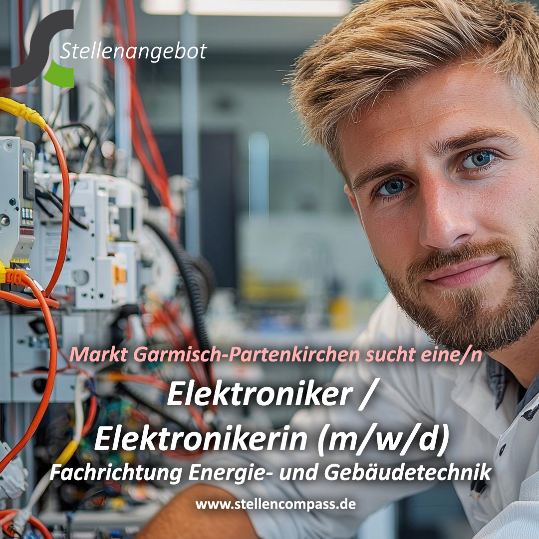 stellencompass's tweet image. #Stellenangebot. #Elektroniker Fachrichtung Energie- und Gebäudetechnik (m/w/d) in #GarmischPartenkirchen. Der Markt Garmisch-Partenkirchen sucht zum nächstmöglichen Zeitpunkt eine/n #ElektronikerEnergieundGebäudetechnik / Elektronikerin Fachrichtung Energie- und Gebäudetechnik