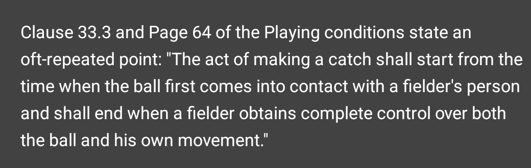 messy_stuffz's tweet photo. @dweplea @NotTheStarlord @code_and_swing Excerpt from the same article. 

IMO Holder can't be said to be in complete control of the ball as he was still sliding thus not being in control of his movement as well and the ball was also being dragged along the ground. https://t.co/epkBfZGIZZ
