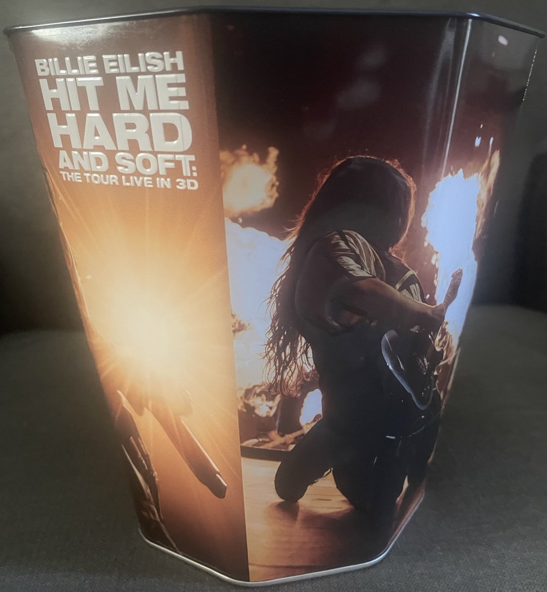 omega3eddie's tweet photo. The movie was dope af, your boy got a souvenir from the event and luckily was able to obtain the second to last popcorn bucket, so the people in back of us got the last one, I had such a blast 🥲 #HITMEHARDANDSOFT https://t.co/JlgxB2fYUE