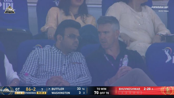 kahanibollyki's tweet image. Kevin Pietersen with ICC Chairman Jay Shah at the Narendra Modi Stadium. 🌟

#KevinPietersen #jayshah #icc #cricket #kbke #sports