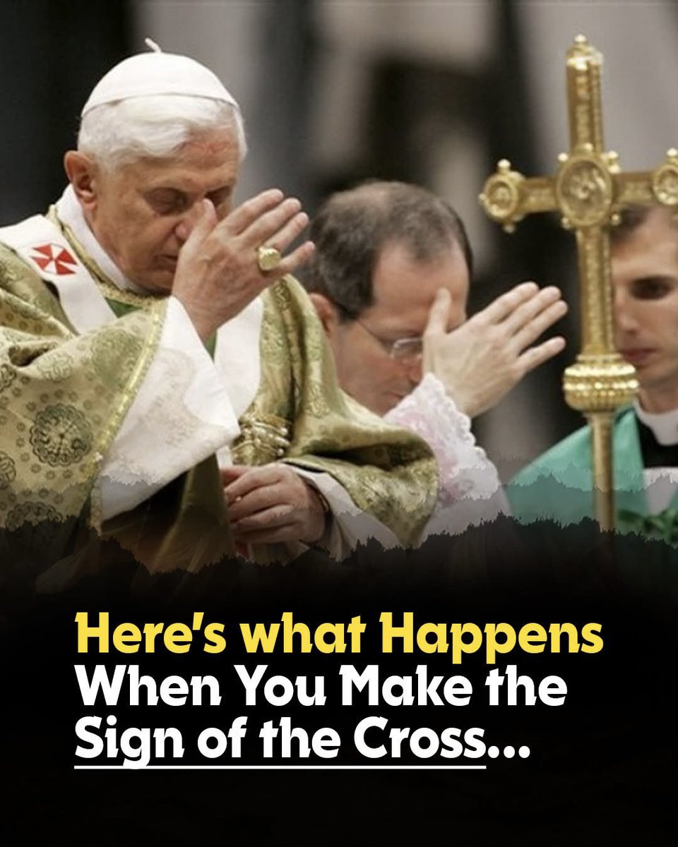 SecretFire79's tweet photo. The next time you trace the Sign of the Cross, “In the name of the Father, and of the Son, and of the Holy Spirit. Amen.”, know that you are wielding one of the most powerful weapons in spiritual warfare🇻🇦

This ancient sacramental isn’t just a habit. It’s a profound prayer that invokes the Holy Trinity, renews our Baptism, and calls down the grace of Christ’s victory on Calvary. The Catechism of the Catholic Church teaches that the Sign of the Cross “strengthens us in temptations and difficulties” (CCC 2157).

But here’s what the saints, exorcists, and the Church have witnessed for centuries: it terrifies demons and drives them away.

✝️ St. Cyril of Jerusalem (4th century Church Father) taught: “Let us not be ashamed of the Cross of Christ… Be the Cross our seal… It is the Sign of the faithful, and the dread of devils: for when they see the Cross they are reminded of the Crucified; they are afraid of Him, Who hath bruised the heads of the dragon.”

✝️ St. Athanasius said demons who once deceived the world “are driven out” simply “by the Sign of the Cross.”

✝️ St. John Vianney (the Curé of Ars) declared: “He who when tempted, makes the Sign of the Cross with devotion, makes hell tremble and heaven rejoice.” He called it “the most terrible weapon against the devil.”

✝️ Fr. Gabriele Amorth, the Vatican’s chief exorcist who performed over 70,000 exorcisms, testified that many demonic oppressions vanished when he simply traced the Sign of the Cross.

The Church has always known this: the Sign of the Cross is a powerful sacramental that repels evil, protects us from temptation, and reminds Satan of his total defeat at the Cross.

So make it boldly. Make it often. Make it with faith, on your forehead when you wake, before meals, in moments of temptation, before bed. Evil has no power where the Cross reigns.

In this sign we conquer🇻🇦 ✝️