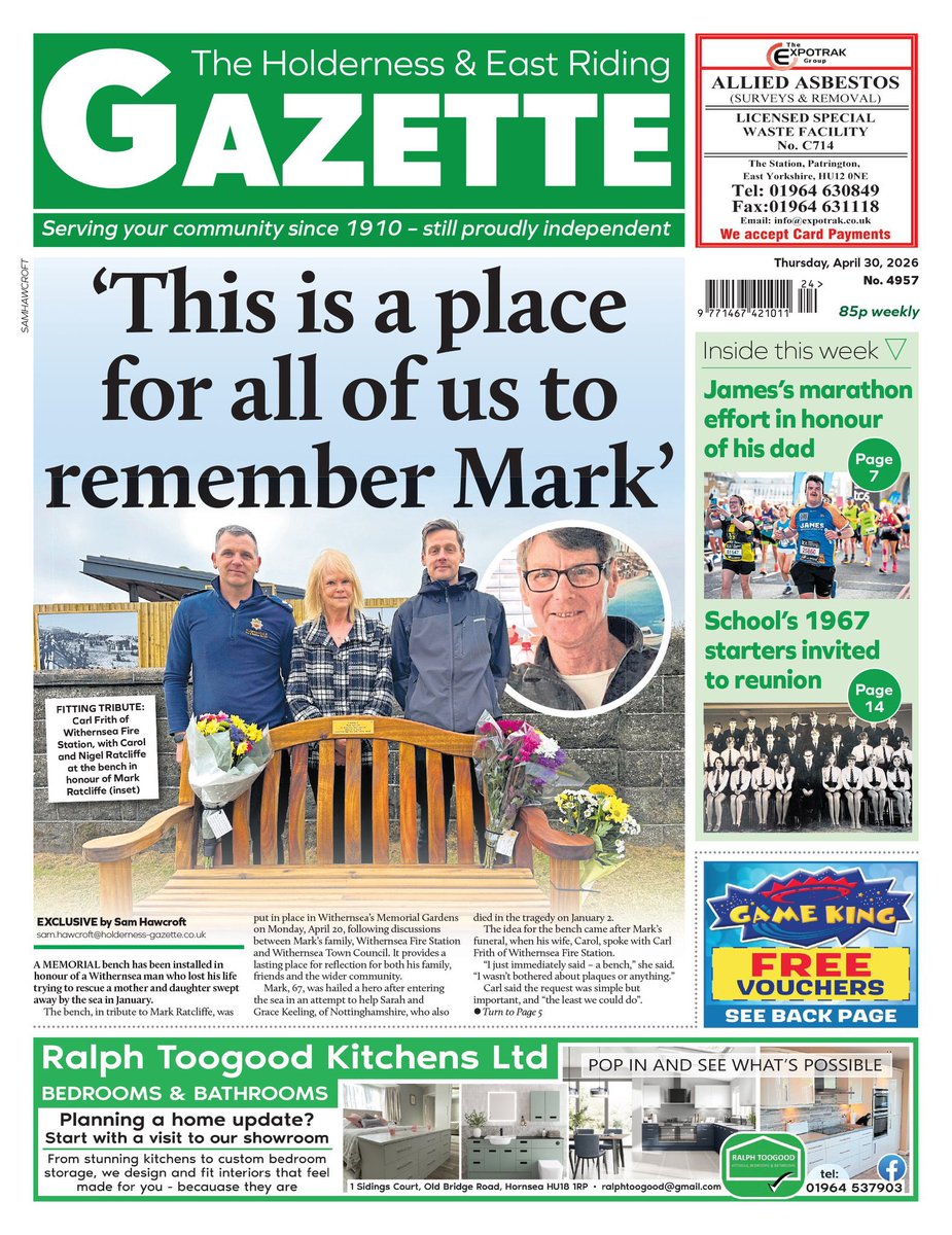 seaside1053's tweet image. Great LISTEN from @seaside1053 - Gazette @HoldernessNews  is out - ‘hear all about it’ in our separate previews for North (103.5FM &amp;amp;104.4FM) &amp;amp; South (105.3FM) of #Holderness with Editor Sam  @HawkEditorial at 11.30 tomorrow morning #Hornsea #EastYorkshire #holderness #Withernsea