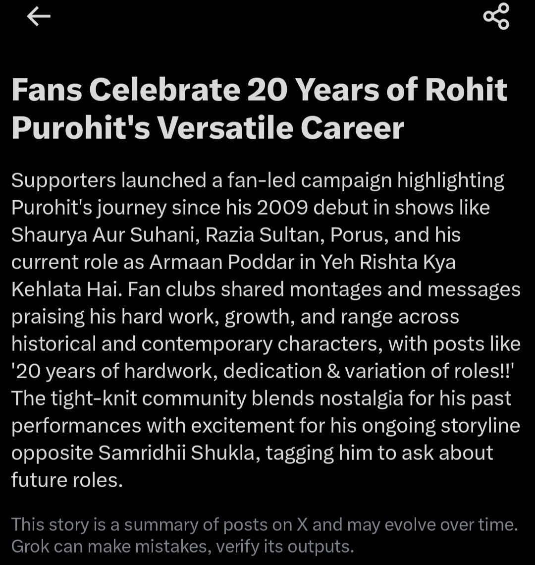 Abhimaanaaira's tweet image. Congratulations @ROHITPUROHIT00 for glorious 20 years😍
Keep rocking 💜
#yrkkh #armaanpoddar #rohitpurohit