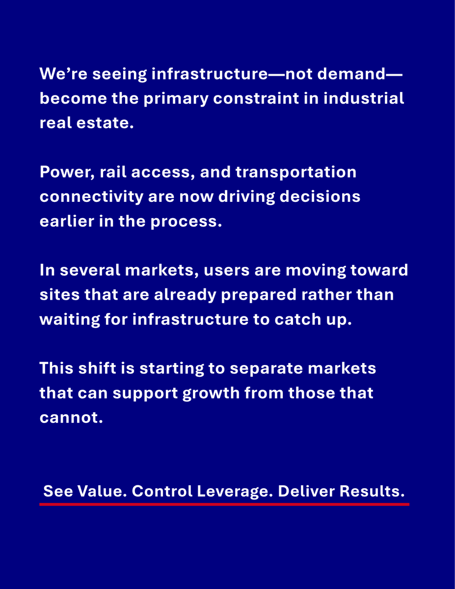 parsonsbroker's tweet image. Industrial growth isn’t slowing—it’s shifting. 🚧 Power, rail, and connectivity now define the winners in real estate. Markets ready with infrastructure are pulling ahead, while others fall behind. The future belongs to those prepared today.
#IndustrialRealEstate #MarketTrends