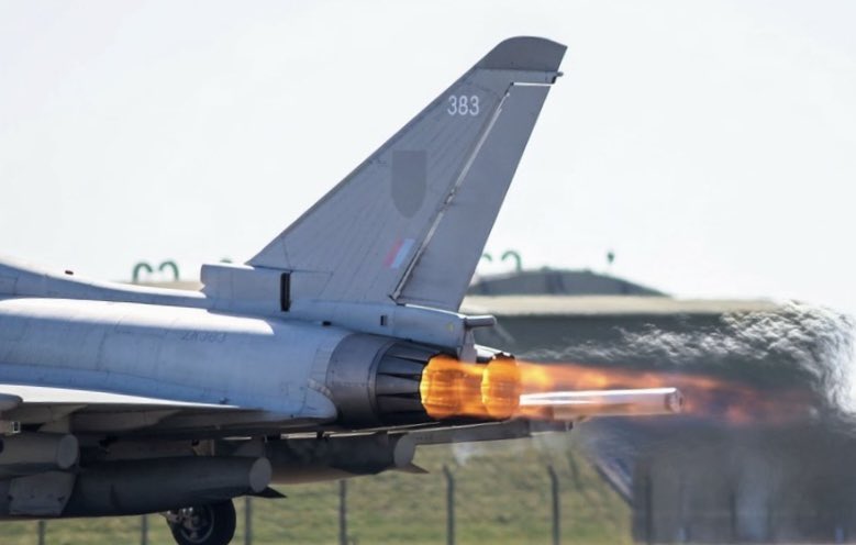 Jayphoto1993's tweet image. My favorite catch from @RAFConingsby base today. Who knew the Typhoon was such a fan of its 5-a-day? 🥕🔥 #Typhoon #JetPhotography #PlanesSpotting