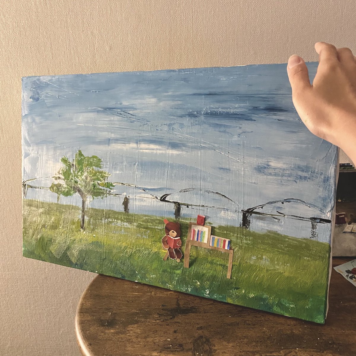 川越の町屋　アクリル画 専用 街角 木々の中のビル ペン画 アクリル画 原画 インテリア - メルカリ