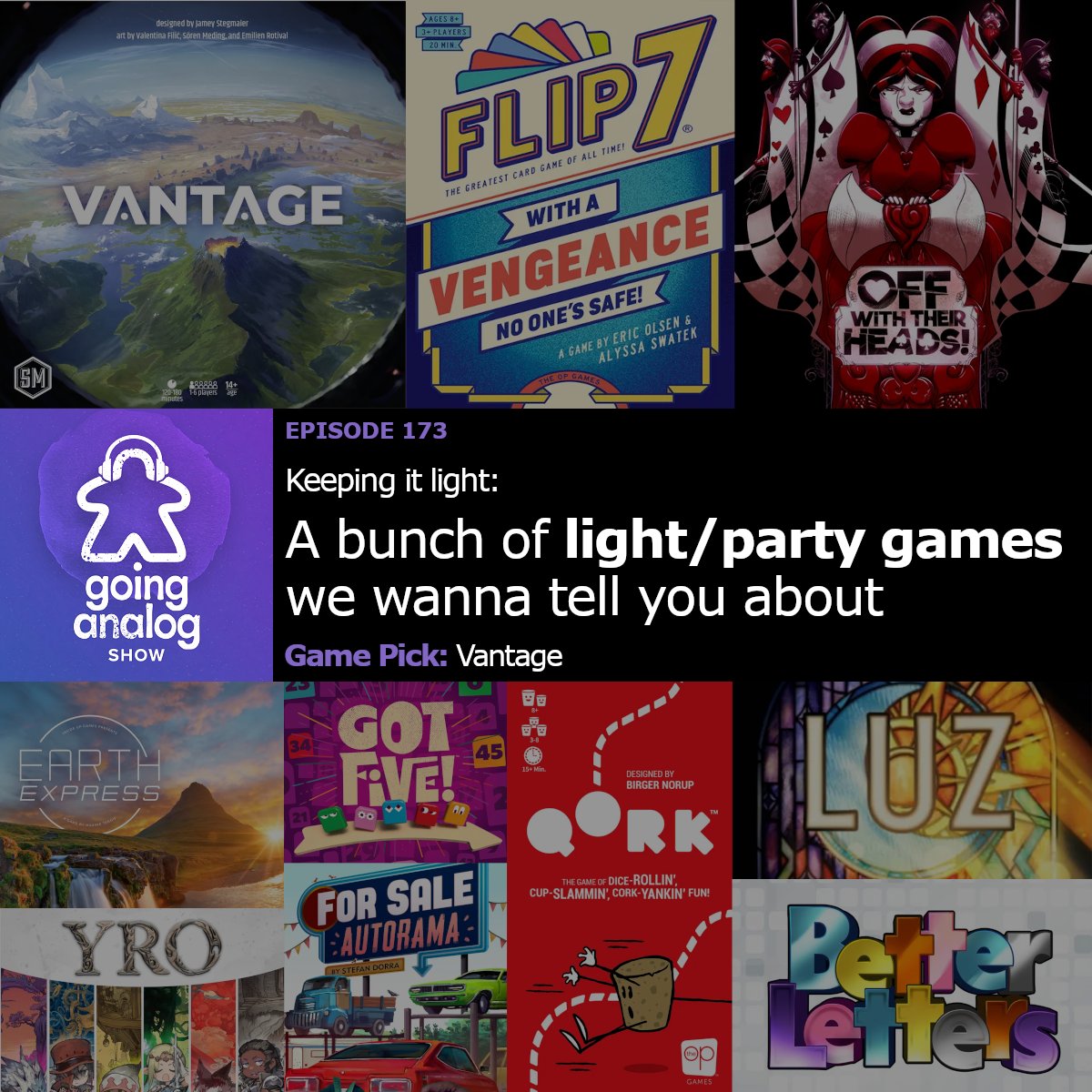 GoingAnalogShow's tweet photo. Last show was so heavy that we decided to go super light this time. We chat about over a dozen games...come watch/listen! 👀👂 https://t.co/mya02h1Y1w https://t.co/c6raPTg3Bq