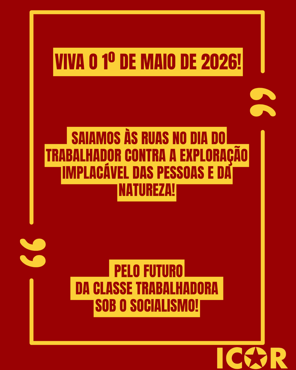 UMLP_PT's tweet photo. Declaração da ICOR:
Saiamos às ruas no Dia do Trabalhador contra a exploração implacável das pessoas e da natureza – pelo futuro da classe trabalhadora sob o socialismo!

Viva o 1º de Maio! https://t.co/YYM3wOLmWz