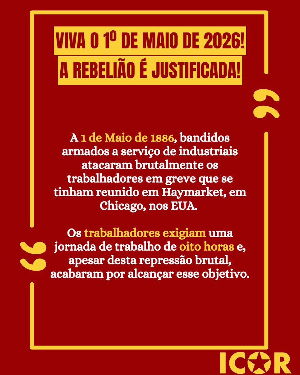 UMLP_PT's tweet photo. Declaração da ICOR:
Saiamos às ruas no Dia do Trabalhador contra a exploração implacável das pessoas e da natureza – pelo futuro da classe trabalhadora sob o socialismo!

Viva o 1º de Maio! https://t.co/YYM3wOLmWz