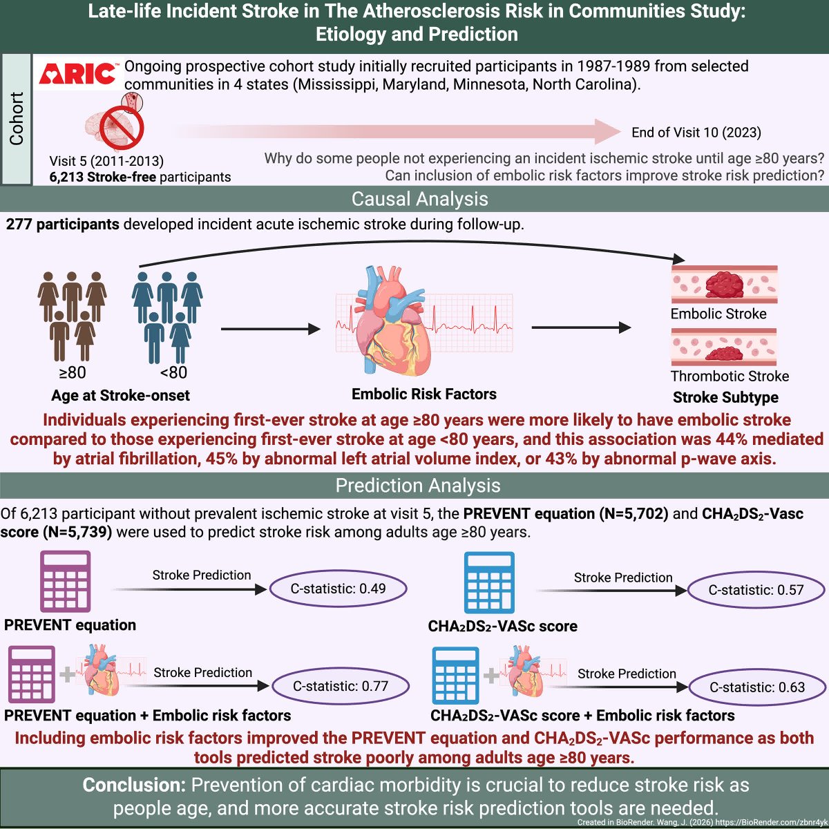 StrokeAHA_ASA's tweet image. In adults ≥80 years, embolic ischemic #stroke is more common than thrombotic one, and this association is largely mediated by AFib and other cardiac factors. Adding embolic risk factors substantially improves stroke prediction. ahajrnls.org/4ek7meK