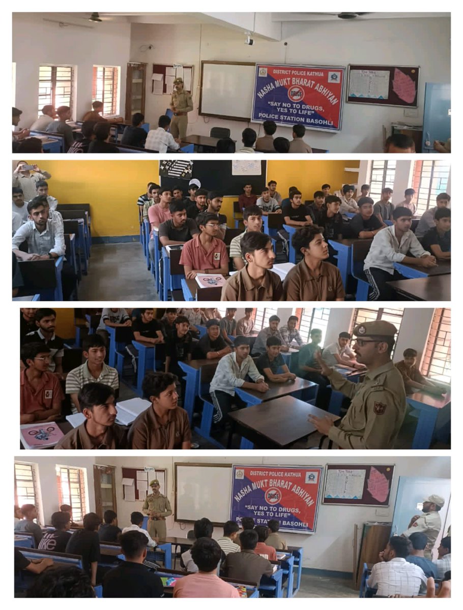 KathuaPolice's tweet image. #NashaMuktJammuKashmir
KATHUA POLICE CONDUCTED #ANTI- DRUG AWARENESS PROGRAMMES ACROSS #KATHUA #UNDER NASHA MUKT ABHIYAN.
@JmuKmrPolice 
@ZPHQJammu
@DigJsk 
@mohita_ips
facebook.com/share/p/191mzL…
#SayNotoDrugs
#WarOnDrugs