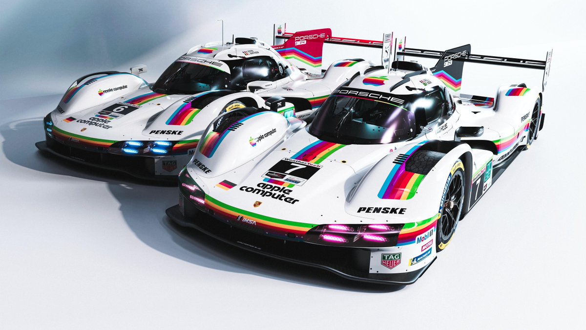 PorscheNewsroom's tweet image. At round four of the @IMSA on 3rd May at Laguna Seca the #Porsche works team will show a historic Apple Computer-inspired livery. The special wrap is based on the 935 K3, which competed in the 1980 season. More: porsche.click/4cEE2yc