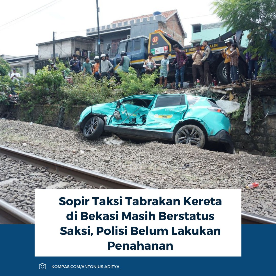 kompascom's tweet photo. Sopir taksi yang tertemper KRL di Bekasi masih berstatus saksi dan belum ditahan karena polisi masih membutuhkan keterangannya. Status itu bisa berubah setelah gelar perkara berdasarkan bukti dan analisis CCTV. 

Baca selengkapnya: https://t.co/WN2VV0deFY

~RK #sopir #taksi #greensm