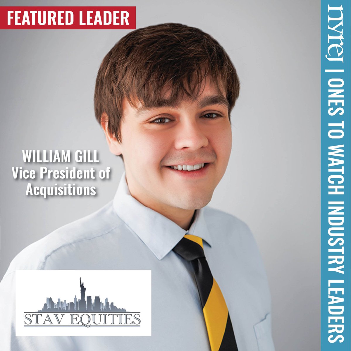 NYREJ's tweet image. 2026 Ones to Watch - Industry Leaders: William Gill, Stav Equities LLC - Read More here: hubs.la/Q04d-JsN0 #NYREJ #commercialrealestate #OnesToWatch