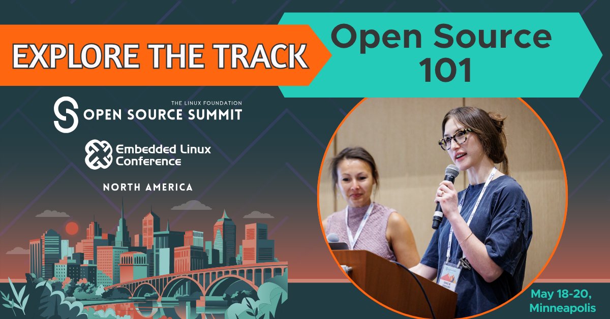 linuxfoundation's tweet image. New to #OpenSource or looking to sharpen your fundamentals? 🎓
The Open Source 101 track at #OSSummit + #EmbeddedLinux Conference is designed to help you gain the skills to further your career.
Explore the track ➡️ bit.ly/4uiOott
🎟️ Register for May 18–20 in Minneapolis