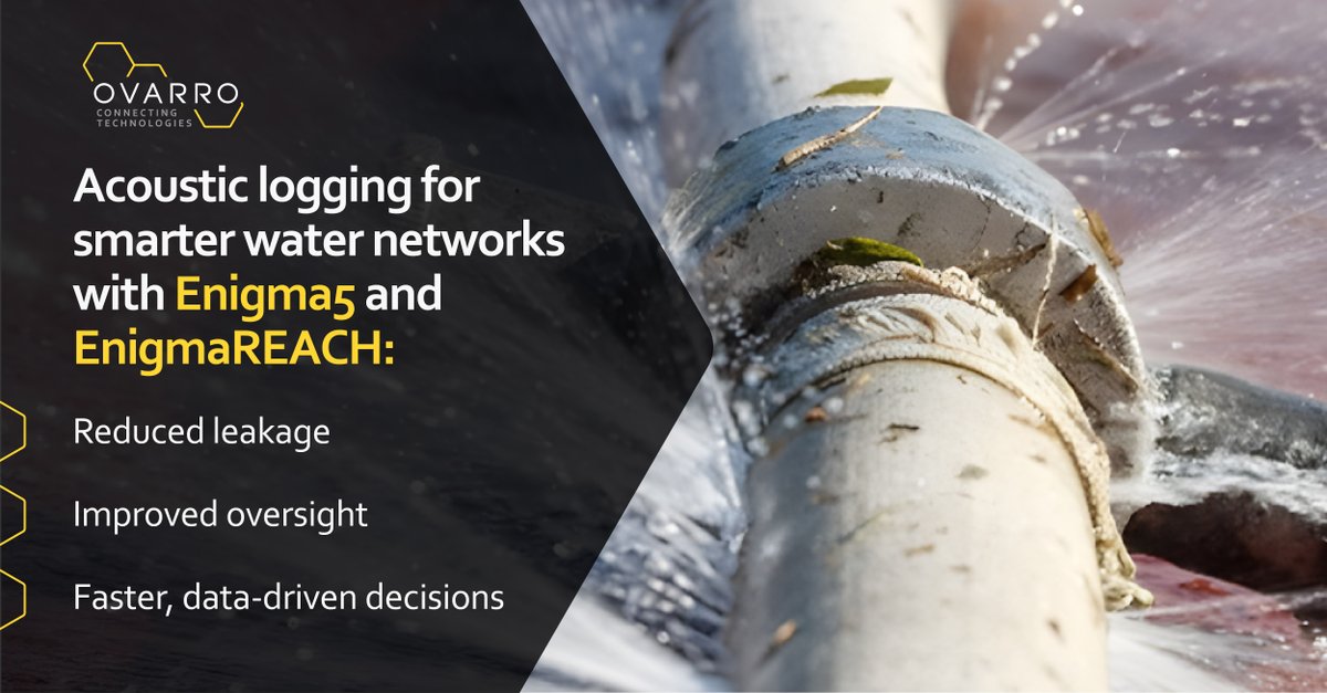 ovarro_ltd's tweet photo. Discover how Ovarro’s leak detection technologies, like Enigma5 loggers and EnigmaREACH, are helping utilities make faster decisions and improve their maintenance.

Read the full article, here: https://t.co/5jBH34P9NQ https://t.co/rtxMlJggY2