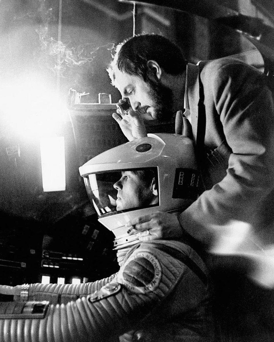 On the set of 2001: A SPACE ODYSSEY (1968)
