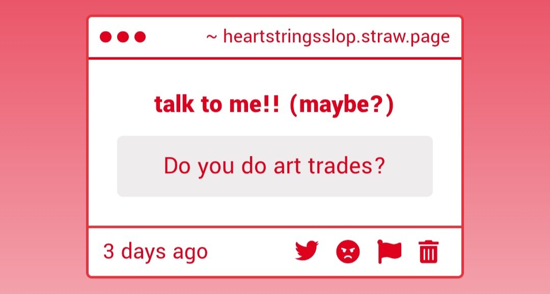 heartstringslog's tweet photo. Hello thank you for asking! Sorry for replying it just now I didn't realize I have my first gimmick😭💔

I don't do art trades- well, not yet at least!! One day, I'll make a post and let anyone know. I really appreciate it if people were interested in doing art trades with me!! https://t.co/1NK30d3JSj