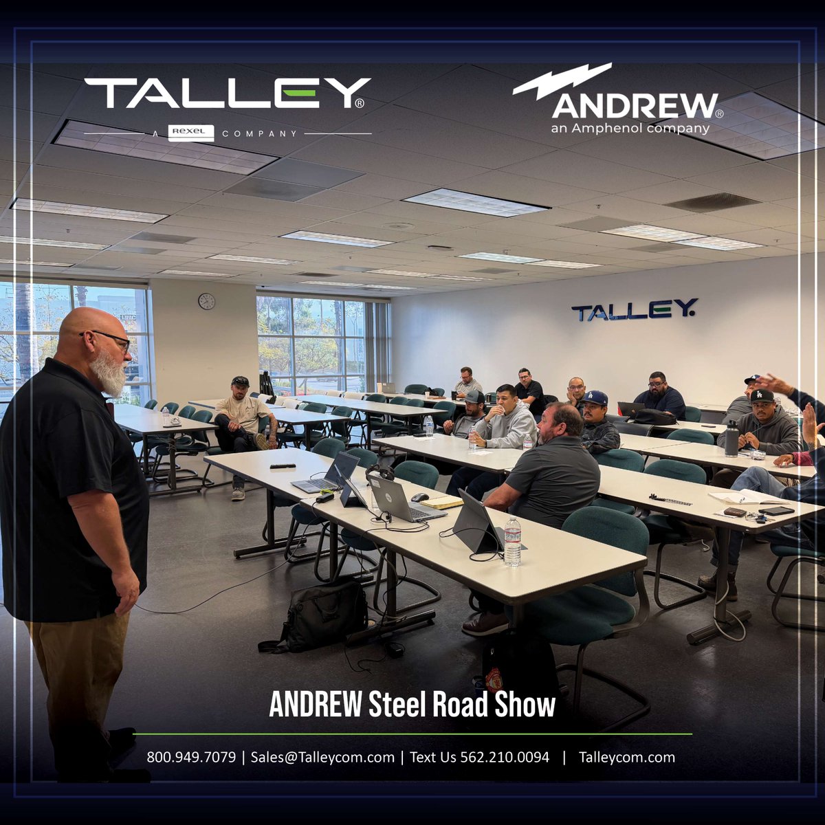 TalleyLLC's tweet photo. Strong day of learning and collaboration at Talley with the ANDREW Steel Road Show!

Boosting product knowledge and exploring ANDREW’s new A&amp;E Steel portal, thank you to the ANDREW team for the great training and support! https://t.co/rx0USfY6SI