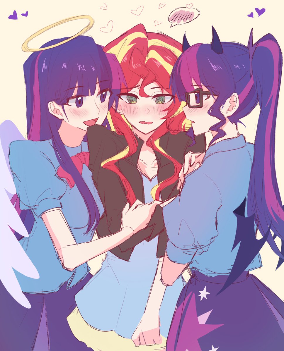 HiLOXI0619's tweet photo. #sciset #twiset #MLP 
天使恶魔和烁烁？！
闪烁组🥰💜❤️💜 https://t.co/8KWkXQp3Q3