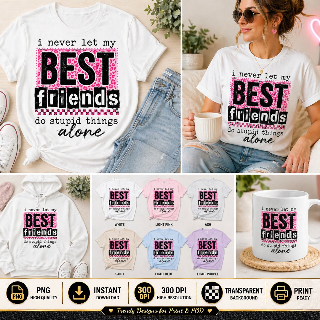 redaessatte96's tweet image. Funny “I Never Let My Best Friends Do Stupid Things Alone” PNG — perfect for shirts, hoodies, mugs &amp;amp; sublimation.
Instant download • 300 DPI • Transparent background
👉 Get it: link in bio
#SublimationPNG #PODDesign #EtsySeller #TshirtDesign #BestFriends