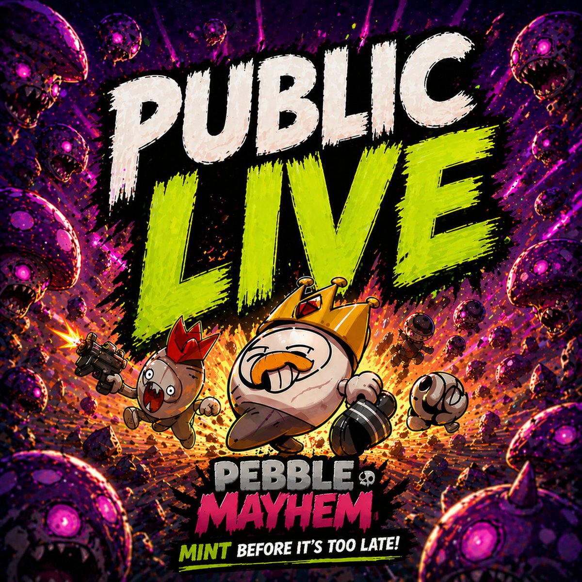 PebbleMayhem's tweet photo. 🚨 PUBLIC LIVE

To speed up the SOLD OUT; Public Phase Mint Price has been updated to 0.008 ETH and the max mint limit is up to 10!

Mint Page: https://t.co/8tp5uic32l
Price: 0.08 ETH
Limit: 10 per wallet
Chain: Ethereum

LETS SOLD OUT! 🔥 https://t.co/vEUFIBitOH