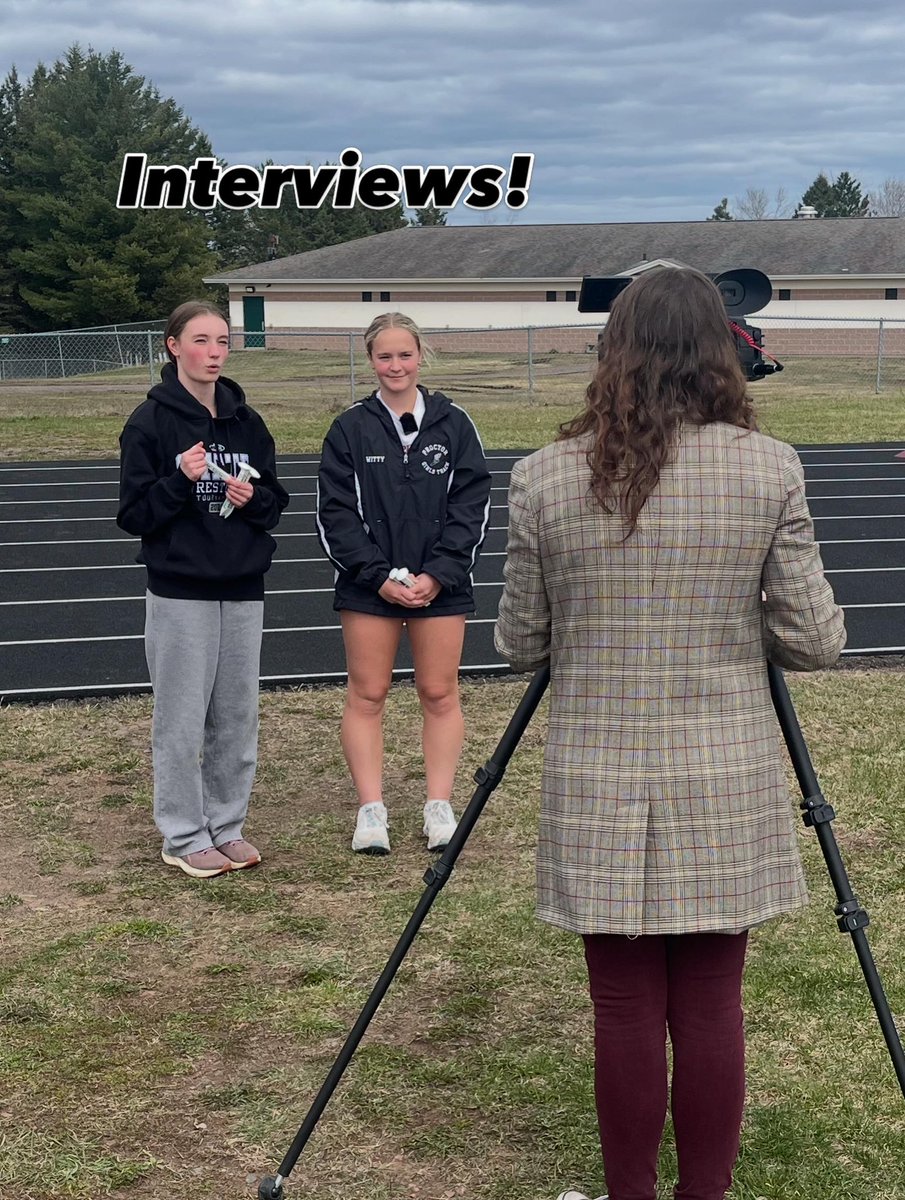 ProctorTandF's tweet photo. Getting interviewed by the Star Tribune about our tradition of giving out spikes after meets!  Thanks to @AliciaTipcke for stopping by!! https://t.co/eZmN56XUCl