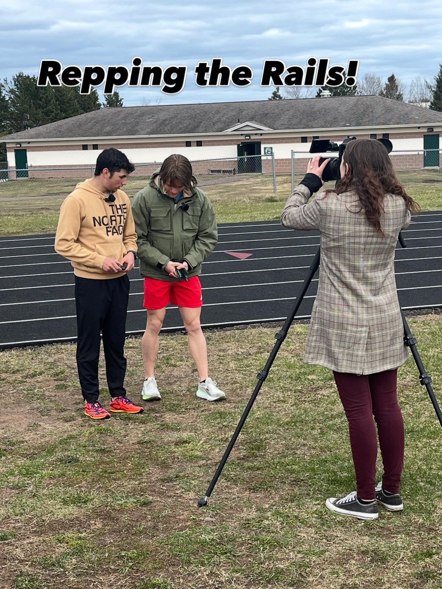 ProctorTandF's tweet photo. Getting interviewed by the Star Tribune about our tradition of giving out spikes after meets!  Thanks to @AliciaTipcke for stopping by!! https://t.co/eZmN56XUCl