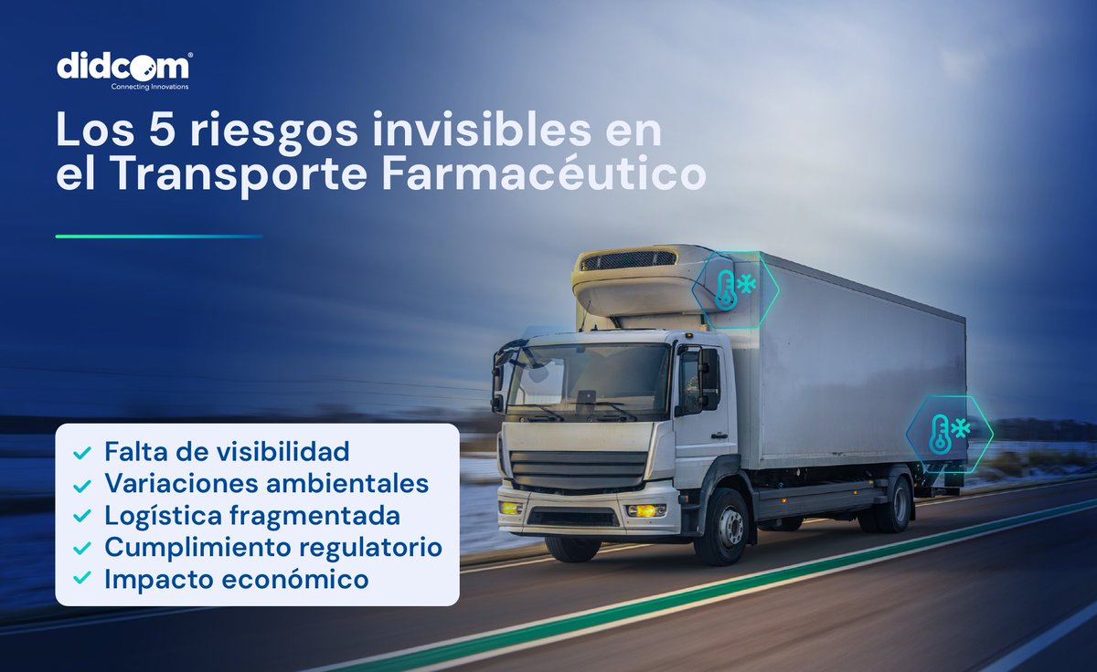 Didcom_Mx's tweet photo. ¿Estás atendiendo los 5 riesgos operativos típicos en el Transporte Farmacéutico? No dejes tu carga sensible a su suerte, asegura su temperatura ideal hasta su entrega #TECHITtothelimit 🚀

Lee el artículo completo 👉🏼
https://t.co/VvBCYp1iUS https://t.co/Vte1witKbE