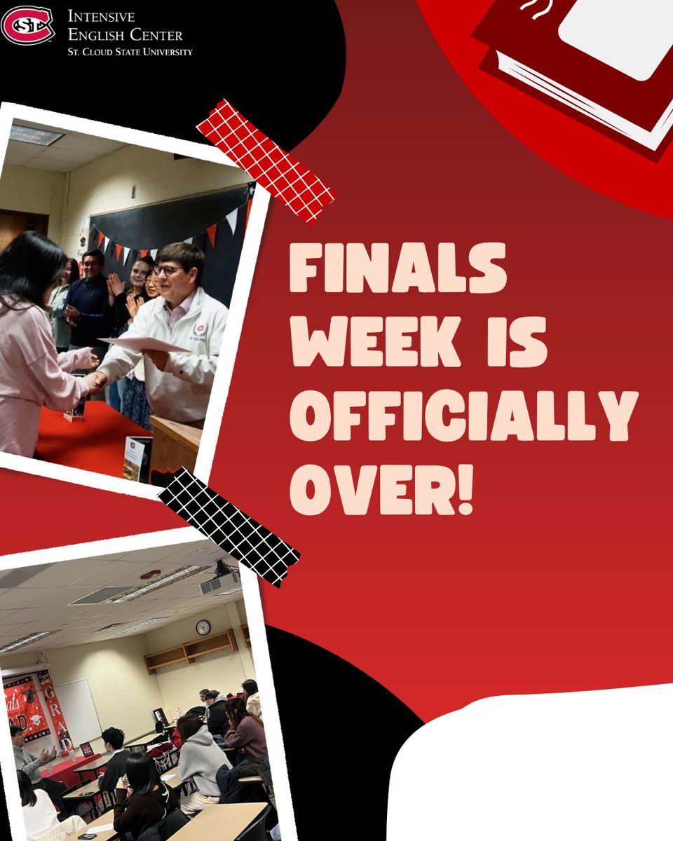 IECatSCSU's tweet photo. Finals week is officially over! We know how hard you've worked. Take time to rest and recharge, you've earned it.

Don't forget to join us for our awards ceremony next week on May 5th!🎉 https://t.co/T3S2ziENVC