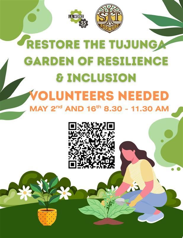 LAWorksNow's tweet image. #VolunteerOpportunity | May 2 &amp;amp; May 16 - Restore the Tujunga Garden of Resilience &amp;amp; Inclusion: Help revive 200ft of community median by removing weeds, clearing debris, and supporting native plants 🌿💚🌟
Sign here: buff.ly/jTuuLS6 #Giveback #ClimateAction