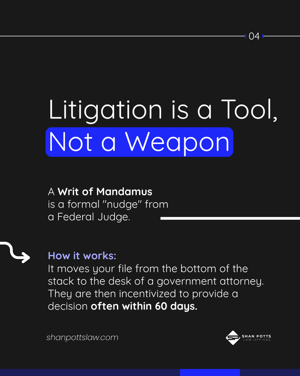 ShanPottsLaw's tweet image. 🛑Stop waiting on the May 2026 backlog. 
Ready to move your file?🔗Book your consultation- wix.to/v6Lpi6f
 
USCIS is a service provider. Stop hoping for a "yes" and start demanding an answer.
 
#USCIS #Immigration #VisaBulletin #Mandamus #GreenCard #May2026