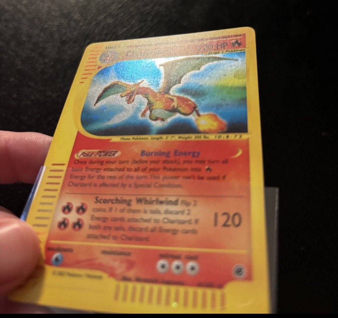imdantab's tweet photo. Bidding on this raw Expedition Charizard hit a whopping $4177.

PSA 9 hasn’t sold nearly that high before. And this raw copy won’t get a PSA 9.

Only explanation: bidding war. There’s no reason it should’ve hit $4k+

Auction on @eBay - https://t.co/rB21kfd90t https://t.co/stRjJMyniY